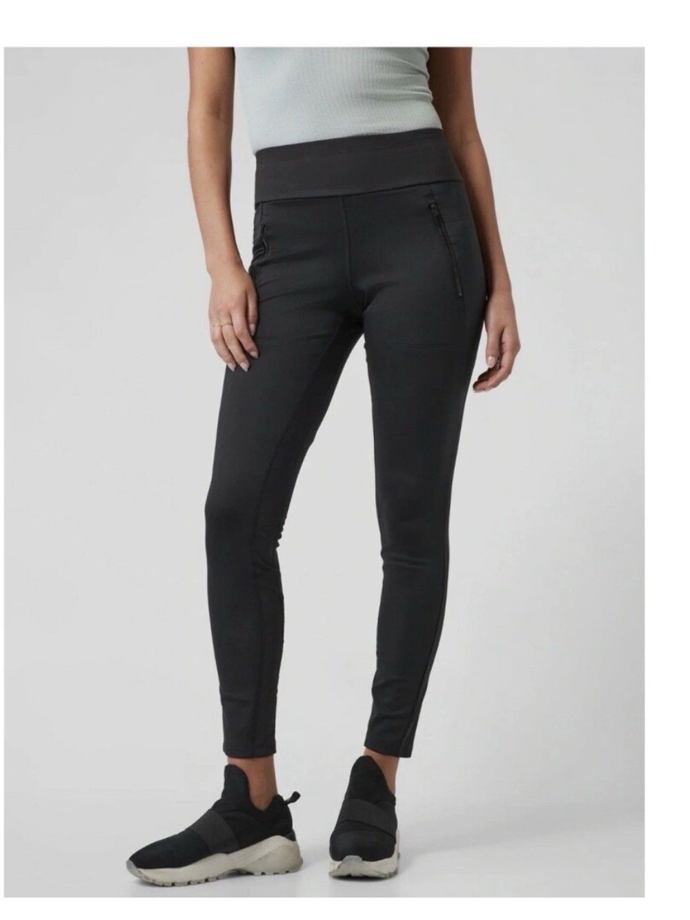 Athleta Women's Size M Peak Hybrid Fleece Tight Pants Pull On Black